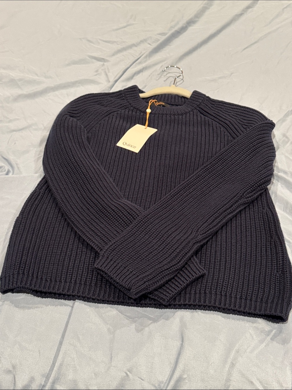 Quince Navy Ribbed Sweater